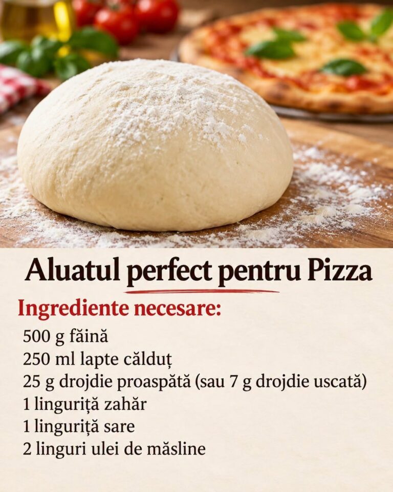 Aluatul perfect pentru pizza – eu așa îl fac mereu… DACĂ DORIȚI SĂ PRIMIȚI MAI MULTE REȚETE DE LA MINE, SCRIEȚI „DA” ÎN COMENTARII!