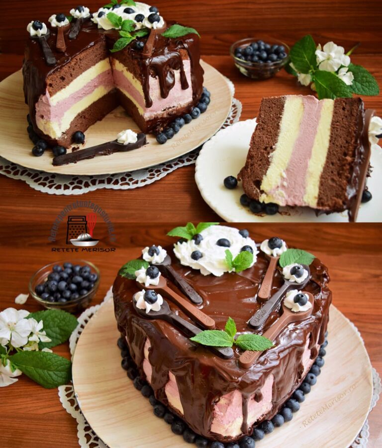 Tort cu cremă de ciocolată albă și de afine pentru un weekend petrecut cu familia și prietenii