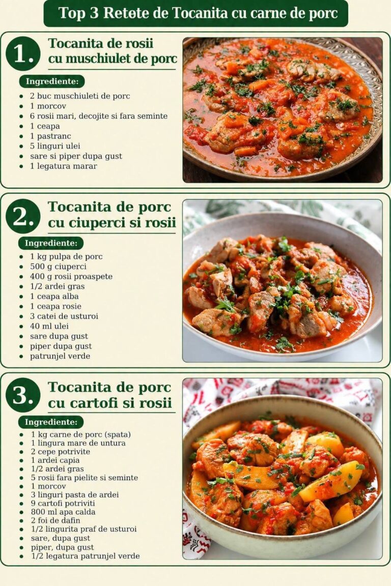Am făcut tocănița de porc cu ciuperci și roșii pentru cina de duminică și toată familia a fost impresionată! Soția mea a spus că aroma a fost atât de îmbietoare încât abia aștepta să ne așezăm la masă. Trebuie să încercați și voi! Comentariu ‘DA’ și verifică primul comentariu pentru rețetă