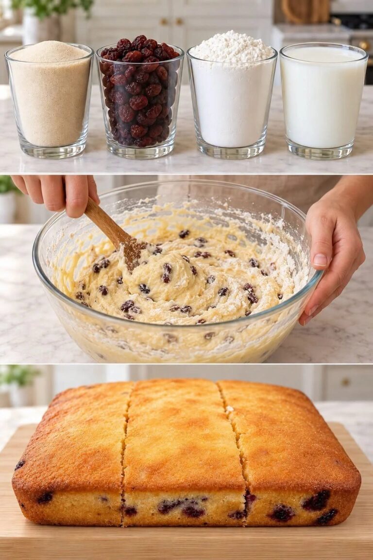 Rețetă din caietul mamei. „Prăjitura 4 pahare” — iese mereu moale, umedă și delicioasă! Rețeta în primul comentariu.