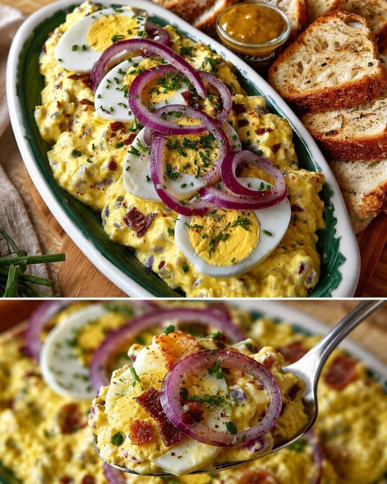 SALATĂ CREMOASĂ DE OUĂ CU BACON CROCANT ȘI CEAPĂ ROȘIE: Rețeta Autentică de Casă!