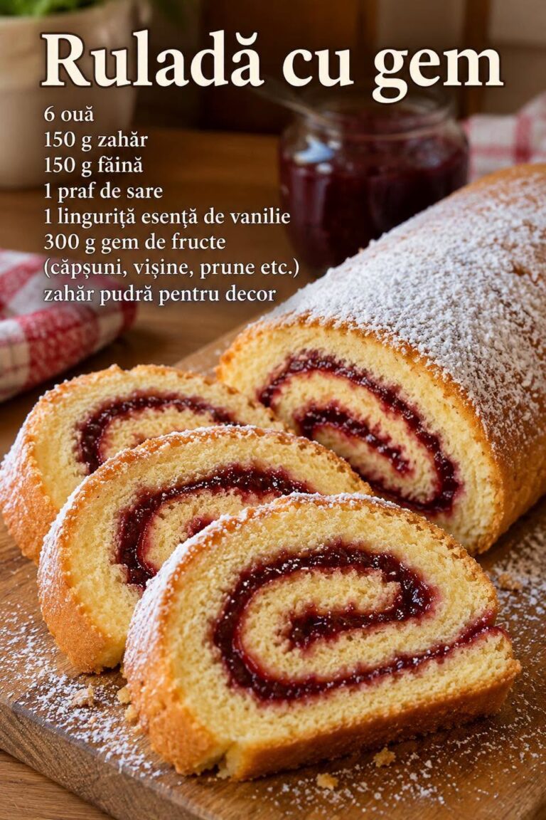 🍓 RULADĂ CU GEM – desertul simplu și delicios care ne amintește de copilărie! ❤️