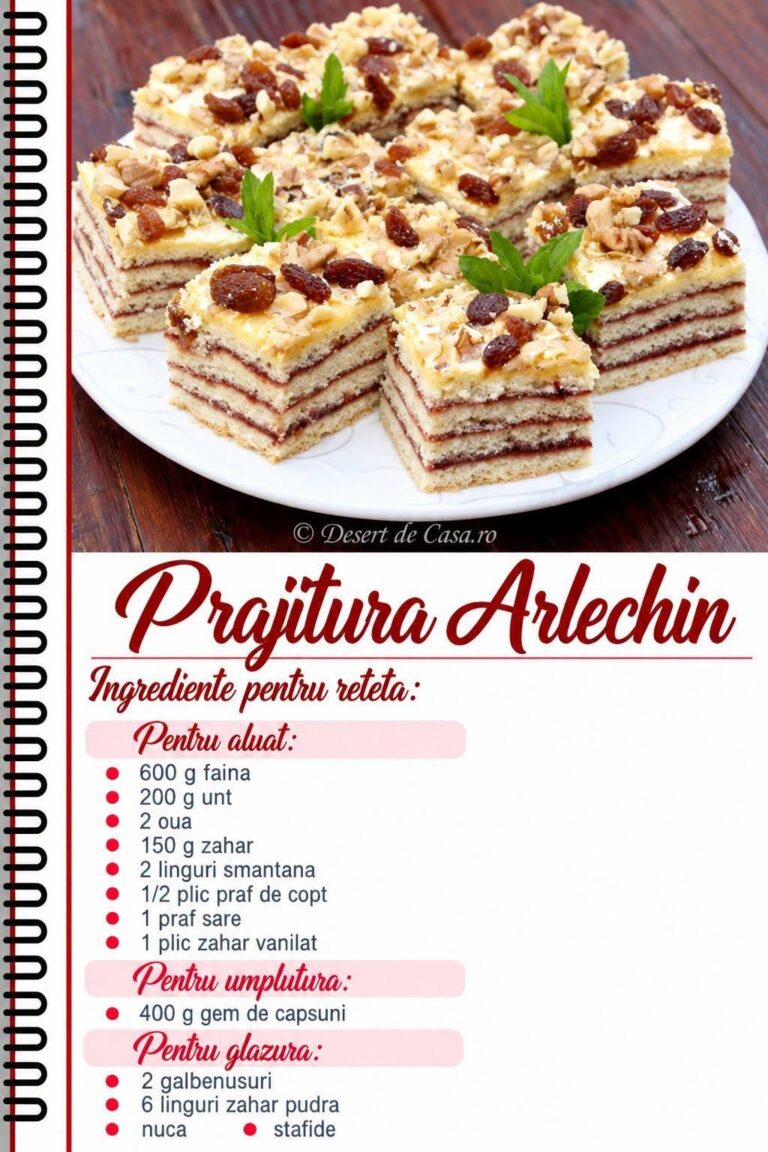 Am făcut Prajitura Arlechin pentru sărbătoarea de ieri și soțul meu a fost pur și simplu încântat de umplutura de gem de căpșuni! A spus că e cea mai bună prăjitură pe care am făcut-o vreodată. Chiar trebuie să o încerci!
