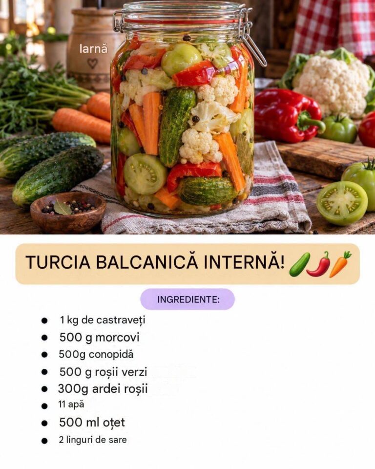 *Turšija* balcanică de casă: Rețetă tradițională de murături asortate pentru iarnă